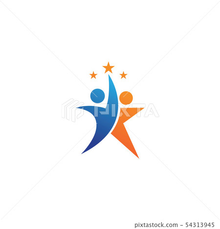 Human character logo sign Human character logo sign 54313945