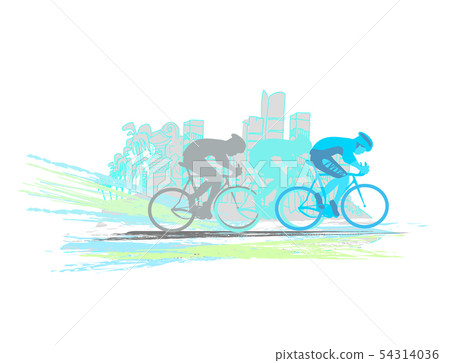 Peleton Cycle race - abstract card 54314036
