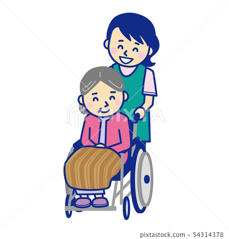 Carer woman wheelchair Carer woman wheelchair 54314378