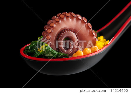 Appetizer with prepared octopus. 54314490