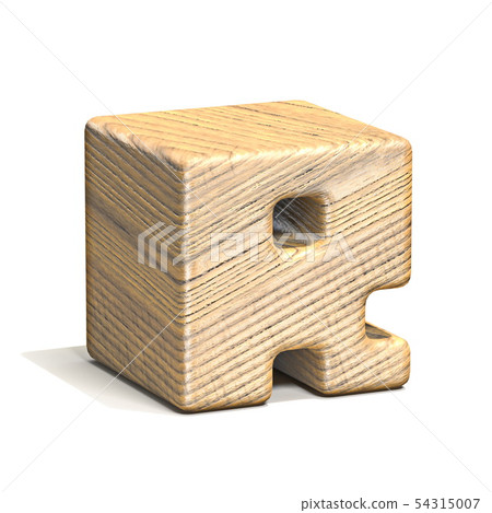 Solid wooden cube font Letter R 3D Solid wooden cube font Letter R 3D 54315007