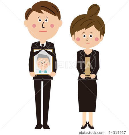 一個男人和一個女人在流行的黑色西裝站立與陰影和標記 一個男人和一個女人在流行的黑色西裝站立與陰影和標記 54315937
