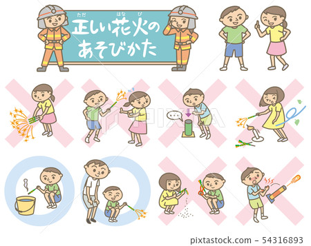 Summer Beware of fire How to play correct fireworks Summer Beware of fire How to play correct fireworks 54316893