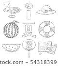 Summer feature illustration set line drawing 54318399