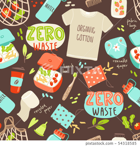 Vector seamless pattern with hand drawn... - Stock Illustration ...