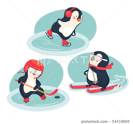 active penguins in winter concept active penguins in winter concept 54319005