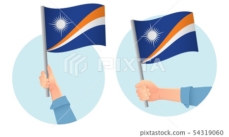Marshall Islands flag in hand icon 54319060