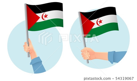 Sahrawi Arab Democratic Republic flag in hand icon Sahrawi Arab Democratic Republic flag in hand icon 54319067