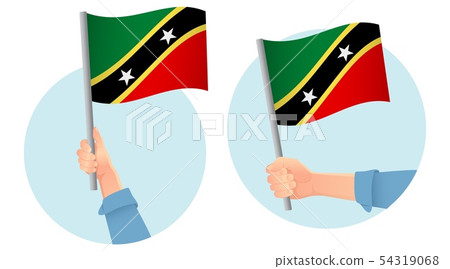 Saint Kitts and Nevis flag in hand icon Saint Kitts and Nevis flag in hand icon 54319068