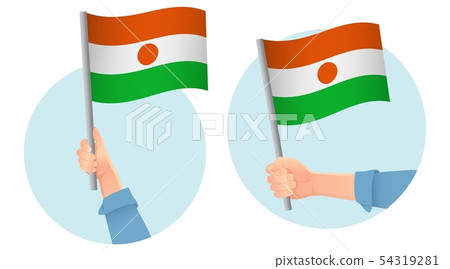 niger flag in hand icon 54319281