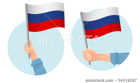 russia flag in hand icon russia flag in hand icon 54319287