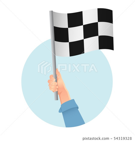 Start flag in hand icon Start flag in hand icon 54319328