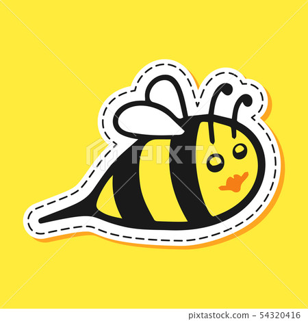 Bee sticker cartoon Bee sticker cartoon 54320416