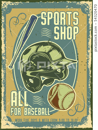 illustration of baseball helmet, a ball and a bat illustration of baseball helmet, a ball and a bat 54320470