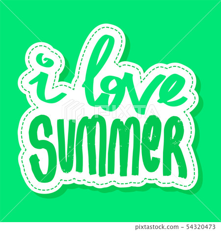 Sticker hand drawn. Lettering text flat style Sticker hand drawn. Lettering text flat style 54320473