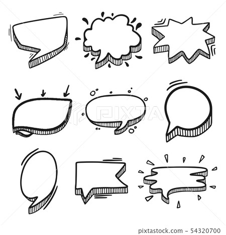 Thoughts bubbles hand drawn set 54320700