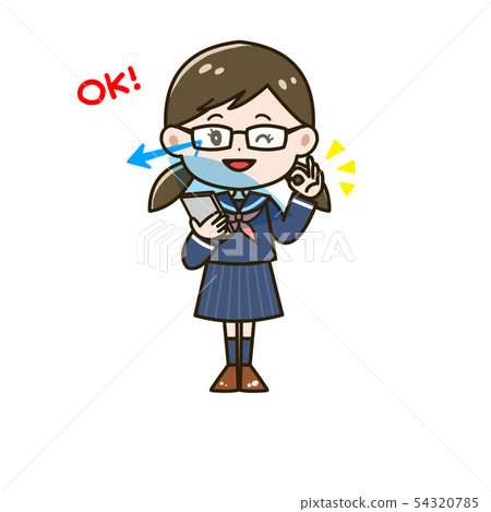 藍色輕的措施女孩姿勢例證 藍色輕的措施女孩姿勢例證 54320785