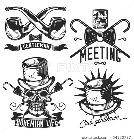 Set of gentleman emblems Set of gentleman emblems 54320787