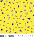 Bee cartoon sticker seamless background 54320788