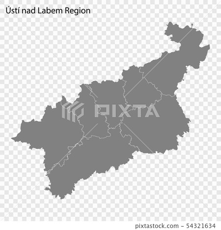 High quality map is a region of Czech republic 54321634