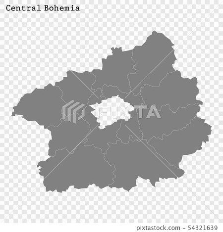 High quality map is a region of Czech republic 54321639