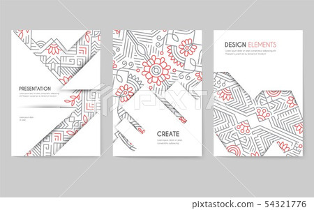 Flyers, brochures with abstract pattern templates set Flyers, brochures with abstract pattern templates set 54321776