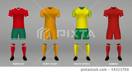 Set of realistic football kits, Set of realistic football kits, 54323768