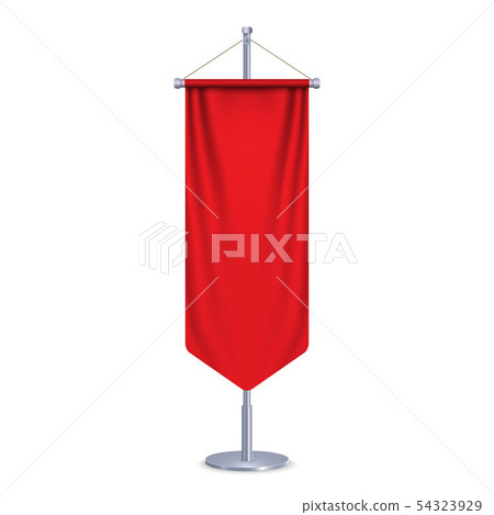 Empty 3D Long Pennant . Vector illustration 54323929