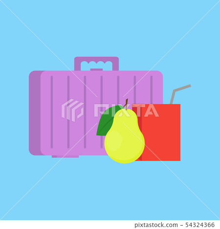 Cartoon Color School Lunch Food Box. Vector 54324366