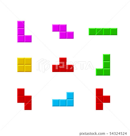 Old Video Game Color Icon Set. Vector Old Video Game Color Icon Set. Vector 54324524