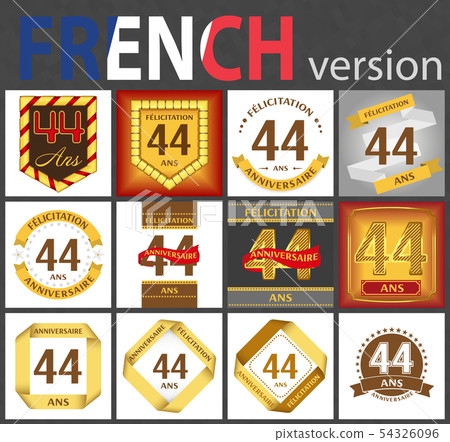 French set of number 44 templates 54326096
