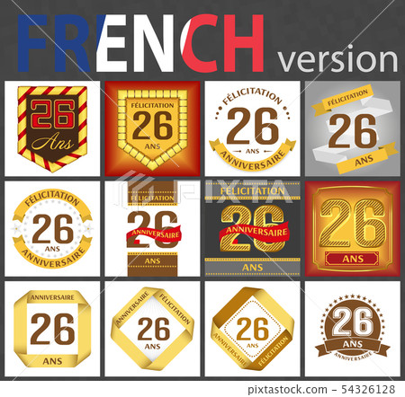 French set of number 26 templates 54326128