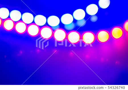 Purple blue neon garlands of bokeh lights and 54326740