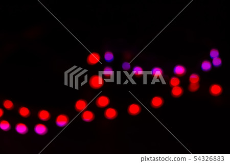Duotone red and purple neon bokeh lights on black. Duotone red and purple neon bokeh lights on black. 54326883