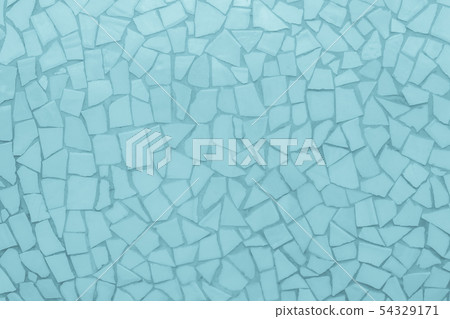Blue Broken tiles mosaic seamless pattern.  54329171