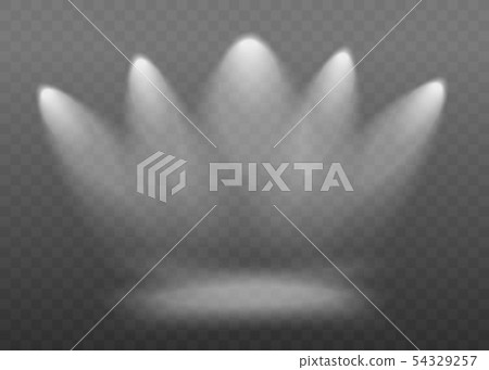 Spotlights illuminating transparent background for show vector illustration. Spotlights illuminating transparent background for show vector illustration. 54329257
