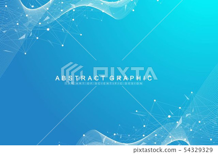 Geometric graphic background molecule and communication. Connected lines with dots. Minimalism 54329329