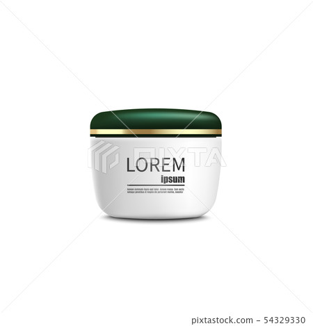 Set of top and side view of cosmetic jars vector illustration mockup isolated. Set of top and side view of cosmetic jars vector illustration mockup isolated. 54329330