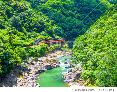 Fresh green Sagano truck train 54329463