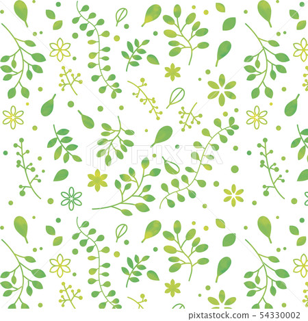 Nordic watercolor style plant pattern (yellow green base) 54330002