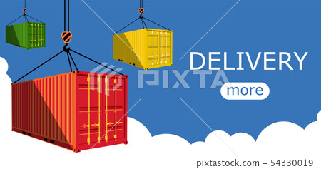 Shipping container on blue sky Shipping container on blue sky 54330019