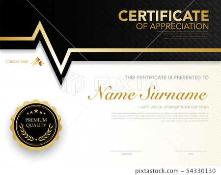 diploma certificate template black and gold color. diploma certificate template black and gold color. 54330130