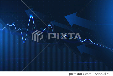 Financial stock market graph on stock market. 54330160