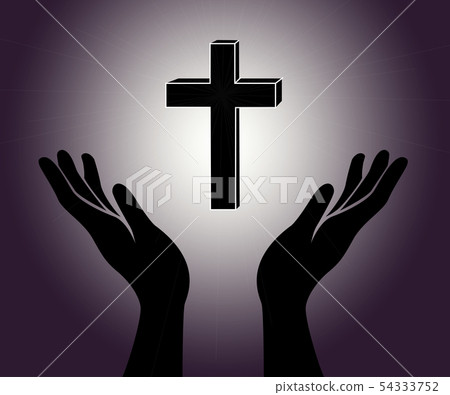 hands and cross sign - Stock Illustration [54333752] - PIXTA