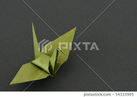 Paper crane, origami background gray Paper crane, origami background gray 54333905