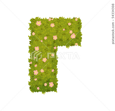 Bush in the shape of a corner. View from above. Vector illustration on white background. Bush in the shape of a corner. View from above. Vector illustration on white background. 54334308