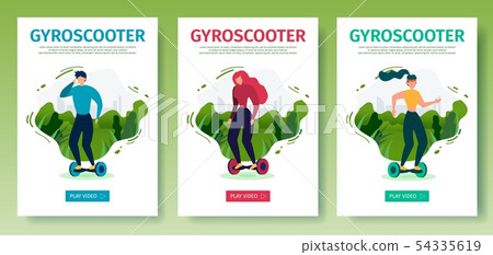 Mobile Landing Page Set Offers Riding Gyroscooter 54335619