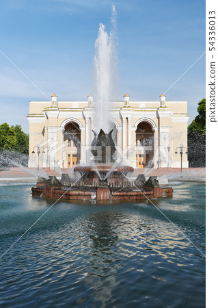 Navoy Opera Ballet Theater and Fountain Tashkent in Uzbekistan Navoy Opera Ballet Theater and Fountain Tashkent in Uzbekistan 54336013