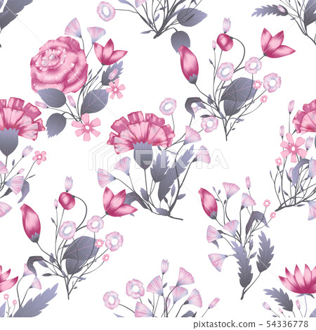 Seamless pattern Vector floral design with... - Stock Illustration ...