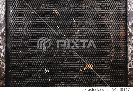 frontal close up image of speakers grill frontal close up image of speakers grill 54338347